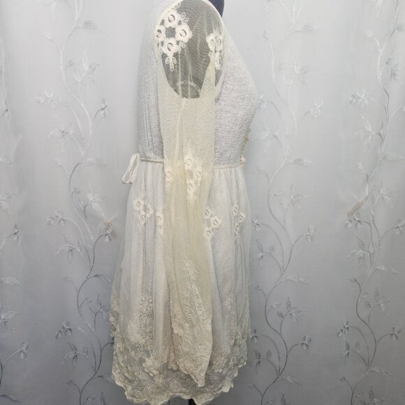 A'Reve Cream Colored, Elegant, Lace Cardigan. - Picture 3 of 13